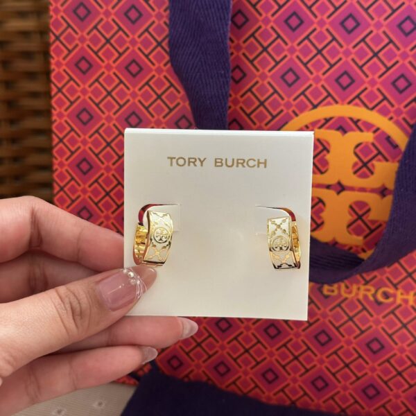 Tory Burch Hoops Earrings in White enamel - Image 3