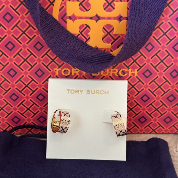 Hoops Earrings in pink enamel Tory Burch - Image 9