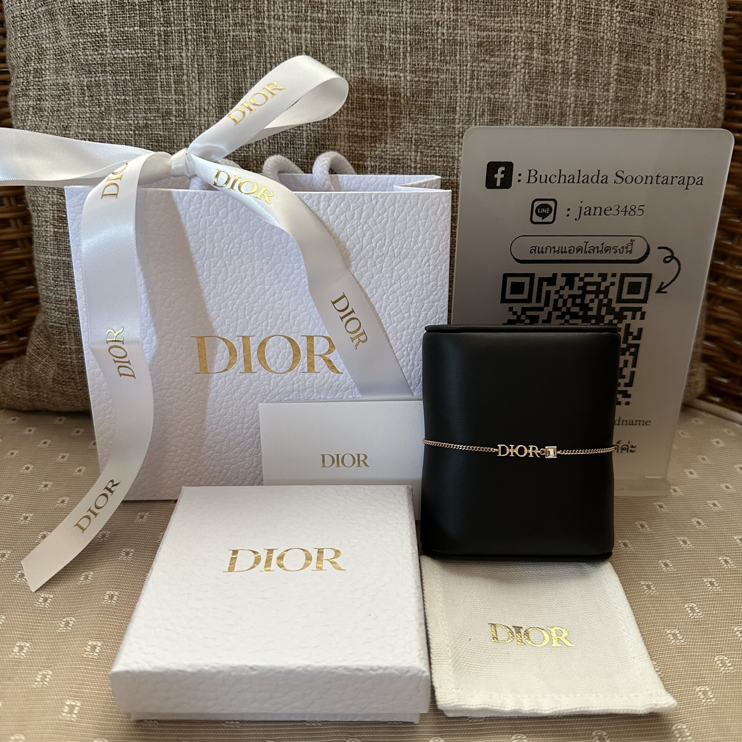 Dior Logo & Crystal Metal Bracelet