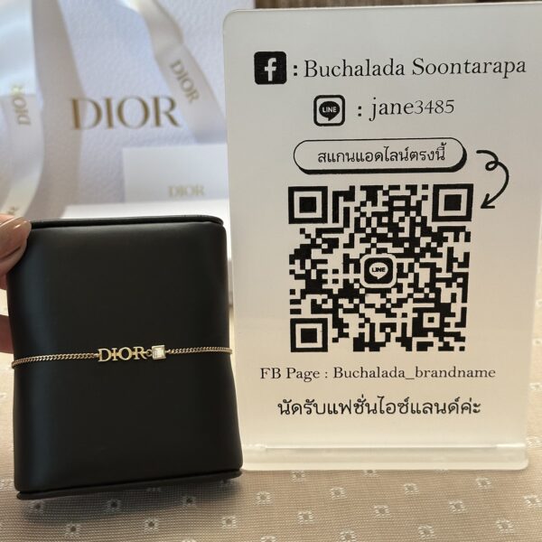 Dior Logo & Crystal Metal Bracelet - Image 3