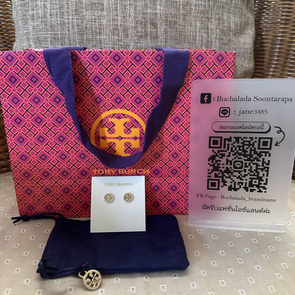 Miller Pavé Stud Gold Earrings Tory Burch