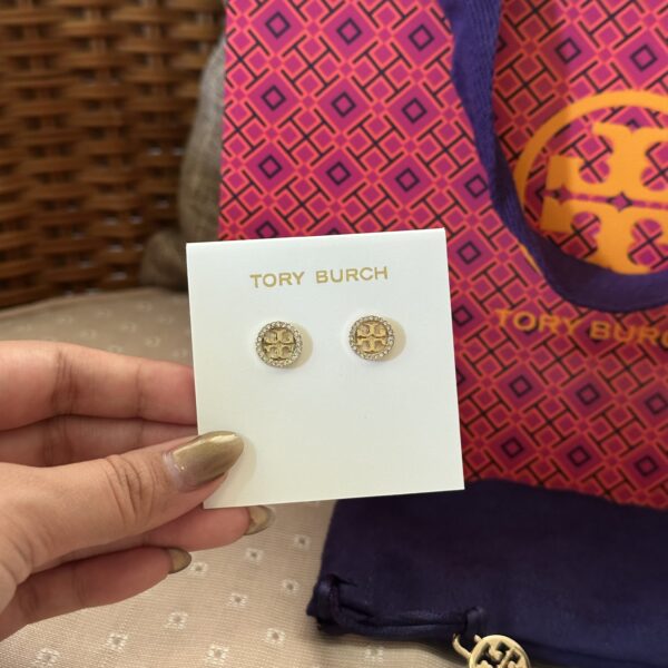 Miller Pavé Stud Gold Earrings Tory Burch - Image 8