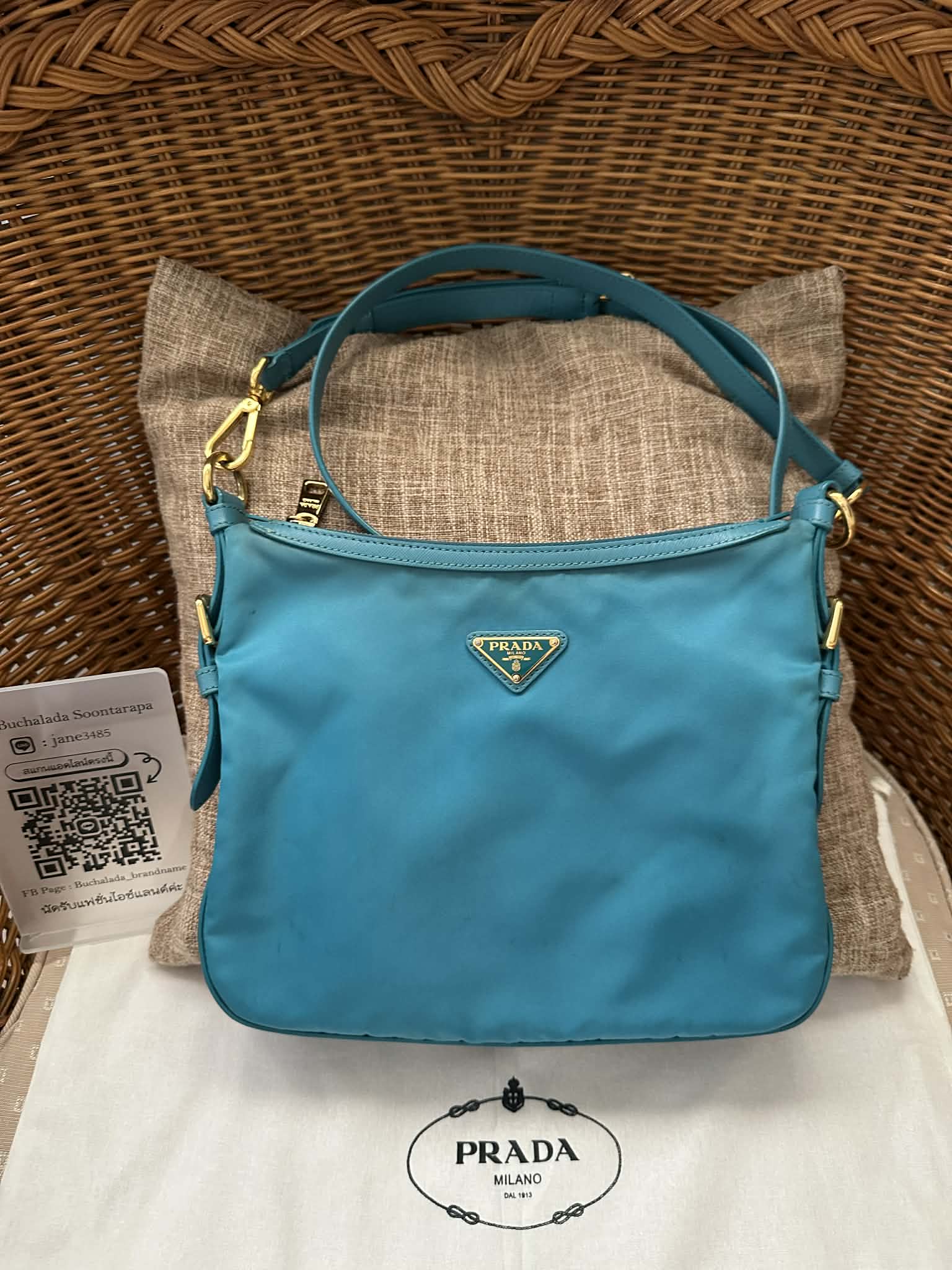 Prada Nylon Saffiano Small Crossbody Bag
