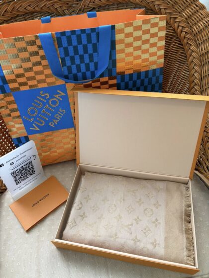 LV monogram denim scarf Y24