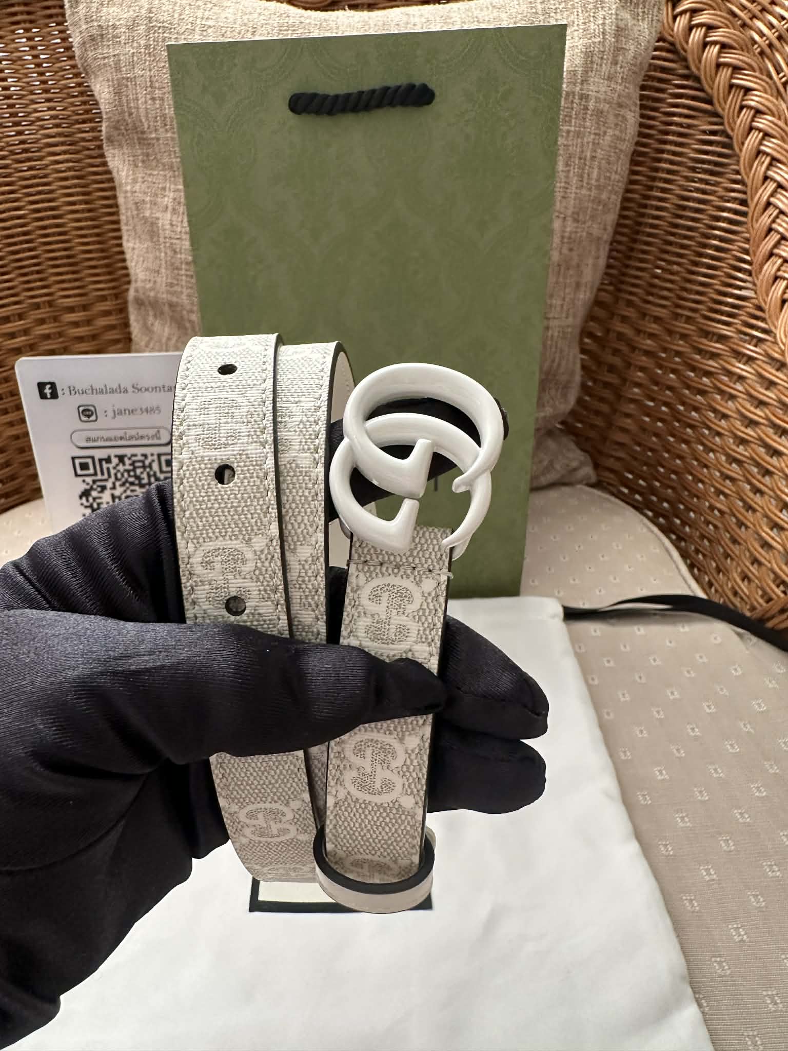 Gucci Marmont Belt GG Coated Canvas - Image 4